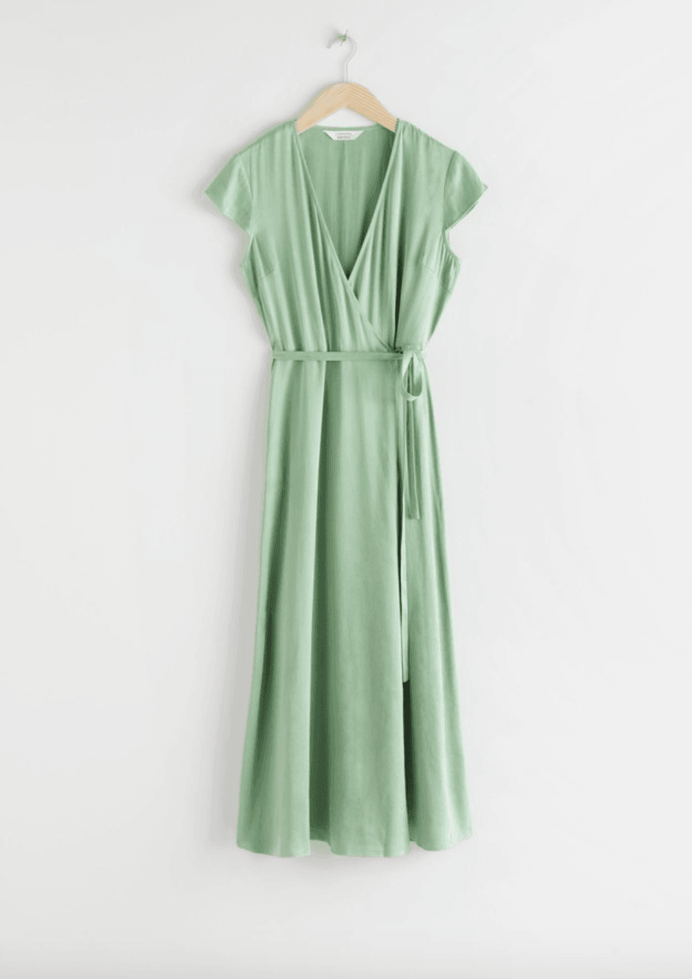 Pistachio Wrap Midi Dress - Endless - UAE Rental and Resale for Women's Fashion