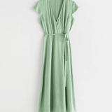 Pistachio Wrap Midi Dress - Endless - UAE Rental and Resale for Women's Fashion