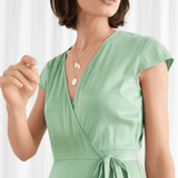 Pistachio Wrap Midi Dress - Endless - UAE Rental and Resale for Women's Fashion