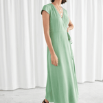 Pistachio Wrap Midi Dress - Endless - UAE Rental and Resale for Women's Fashion