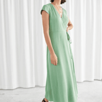 Pistachio Wrap Midi Dress - Endless - UAE Rental and Resale for Women's Fashion