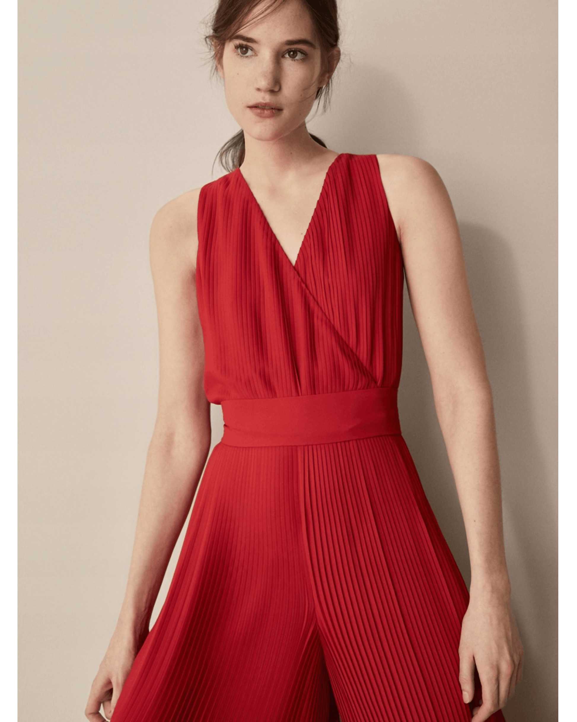 Massimo dutti red jumpsuit sales