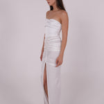 Pleated White Silk Dress - Endless - UAE Rental and Resale for Women's Fashion