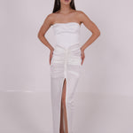 Pleated White Silk Dress - Endless - UAE Rental and Resale for Women's Fashion