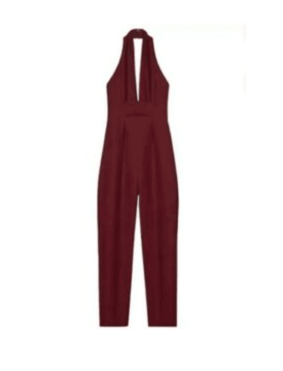 Plum Halter Tailored Jumpsuit - Endless - UAE Rental and Resale for Women's Fashion