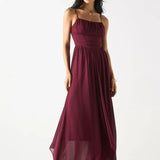 Plum Summer Midi Dress - Endless - UAE Rental and Resale for Women's Fashion