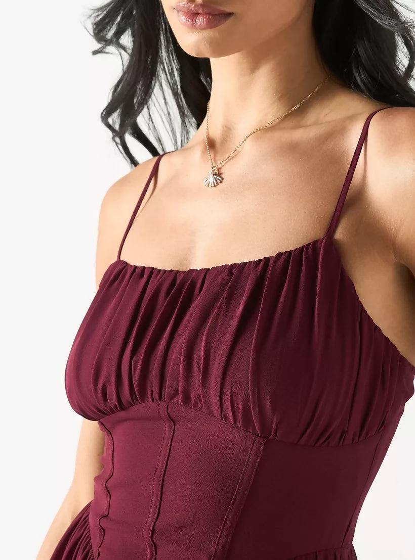 Plum Summer Midi Dress - Endless - UAE Rental and Resale for Women's Fashion