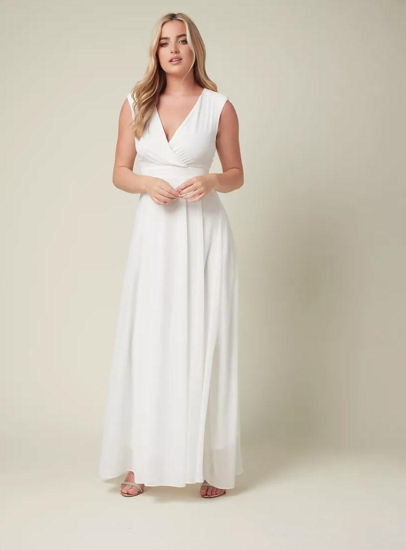 Plunging Neck Wrap Maxi Dress - Endless - UAE Rental and Resale for Women's Fashion