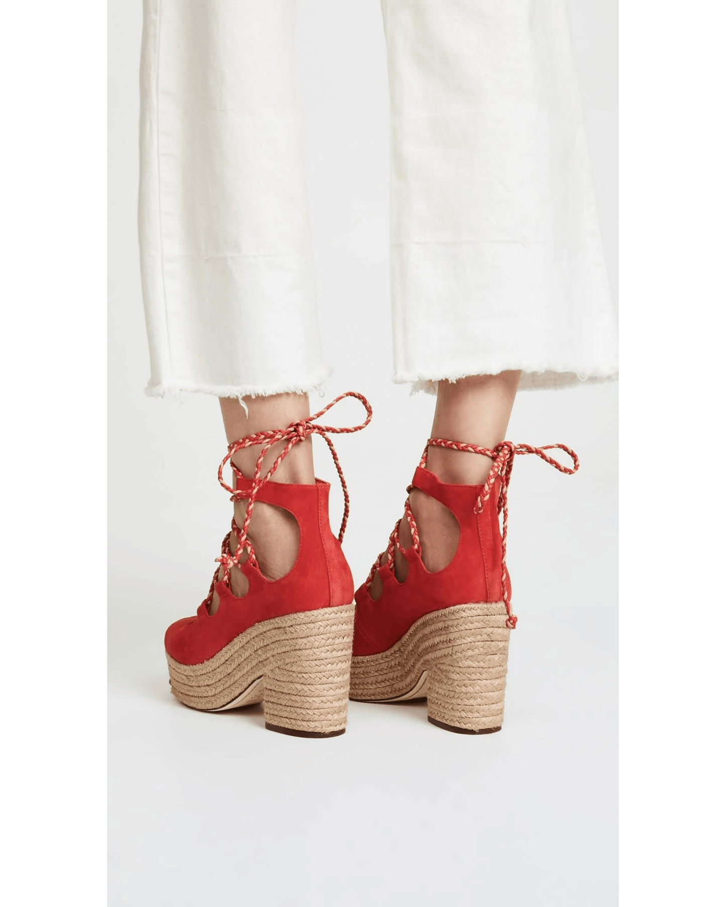 Positano Suede Lace Up Espadrille Platform Sandals - Endless