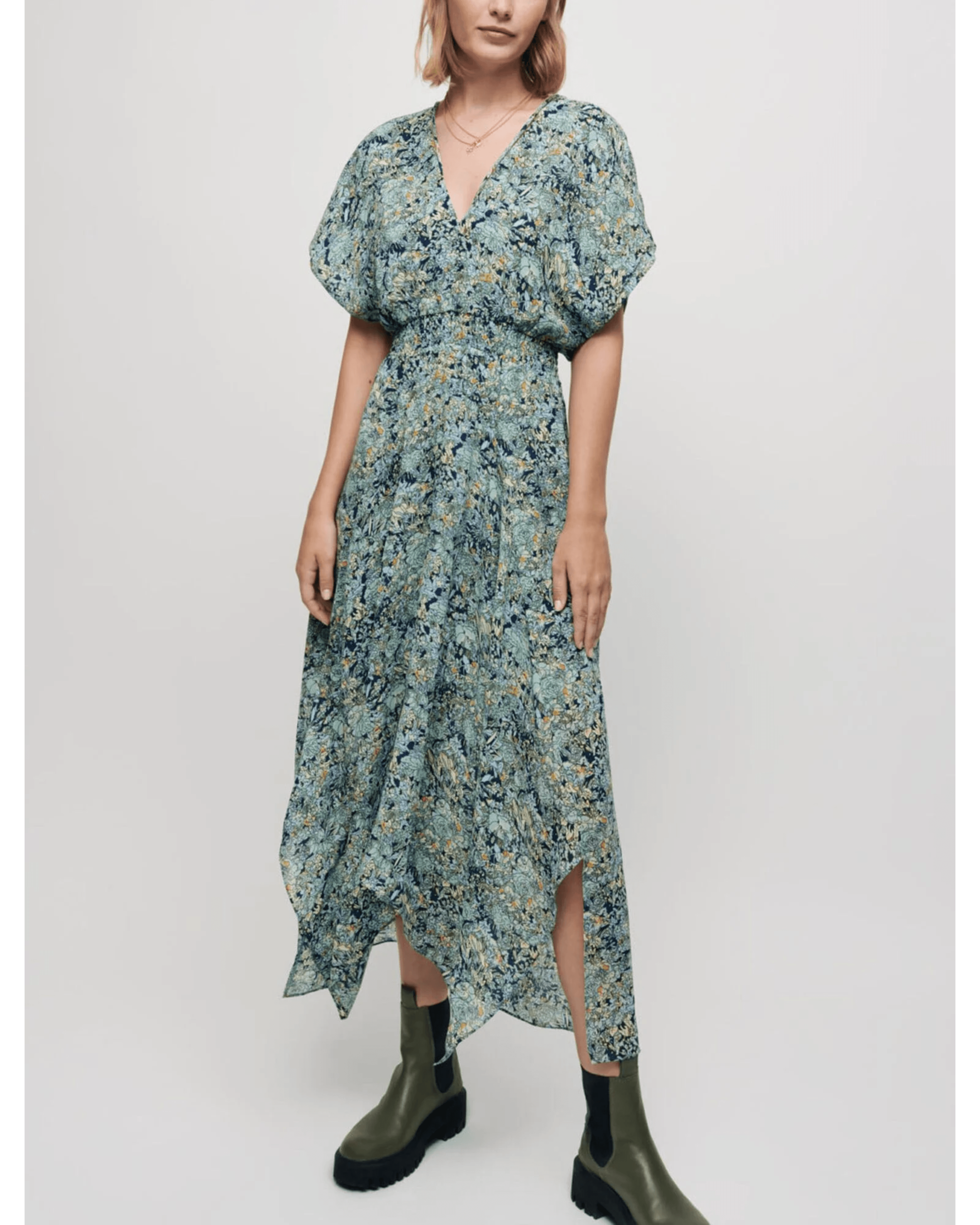 Printed Chiffon Scarf Midi Dress - Endless - UAE Rental and Resale for Women's Fashion