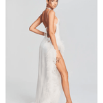 Priscilla Feather Dress in White - Endless - UAE Rental and Resale for Women's Fashion