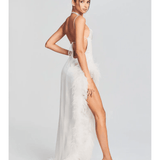 Priscilla Feather Dress in White - Endless - UAE Rental and Resale for Women's Fashion