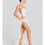 Priscilla Feather Dress in White - Endless - UAE Rental and Resale for Women's Fashion