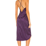 Purple Leopard Print Satin Midi Dress - Endless - UAE Rental and Resale for Women's Fashion