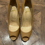 Nude Patent Leather Peep Toe Pumps — Christian Louboutin | Endless UAE
