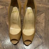 Nude Patent Leather Peep Toe Pumps — Christian Louboutin | Endless UAE