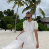 Sequin Button Front Midi Dress