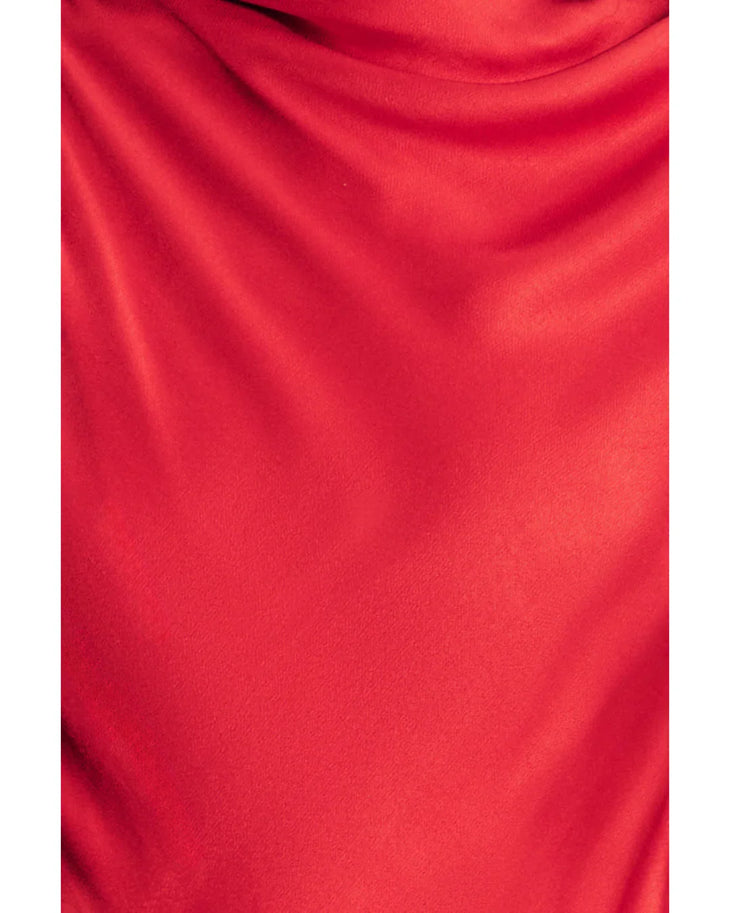 Red cowl neck sleeveless maxi dress with fitted silhouette — Shona Joy | Endless UAE
