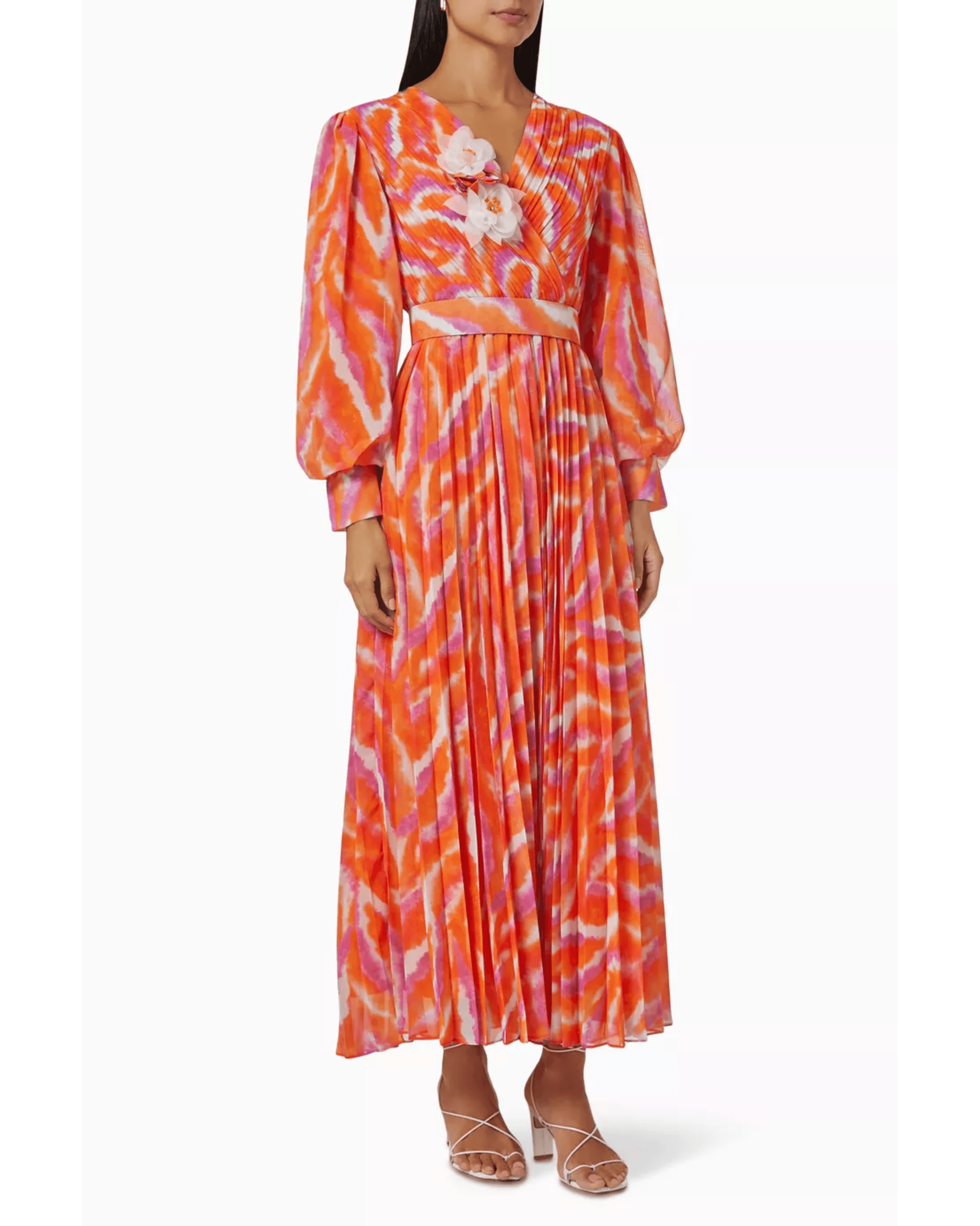 Quirrel Printed Maxi Dress in Plisse - Endless - UAE Rental and Resale for Women's Fashion