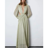 Woman wearing The Goddess Green Dress by Anne Louise Boutique — Endless UAE