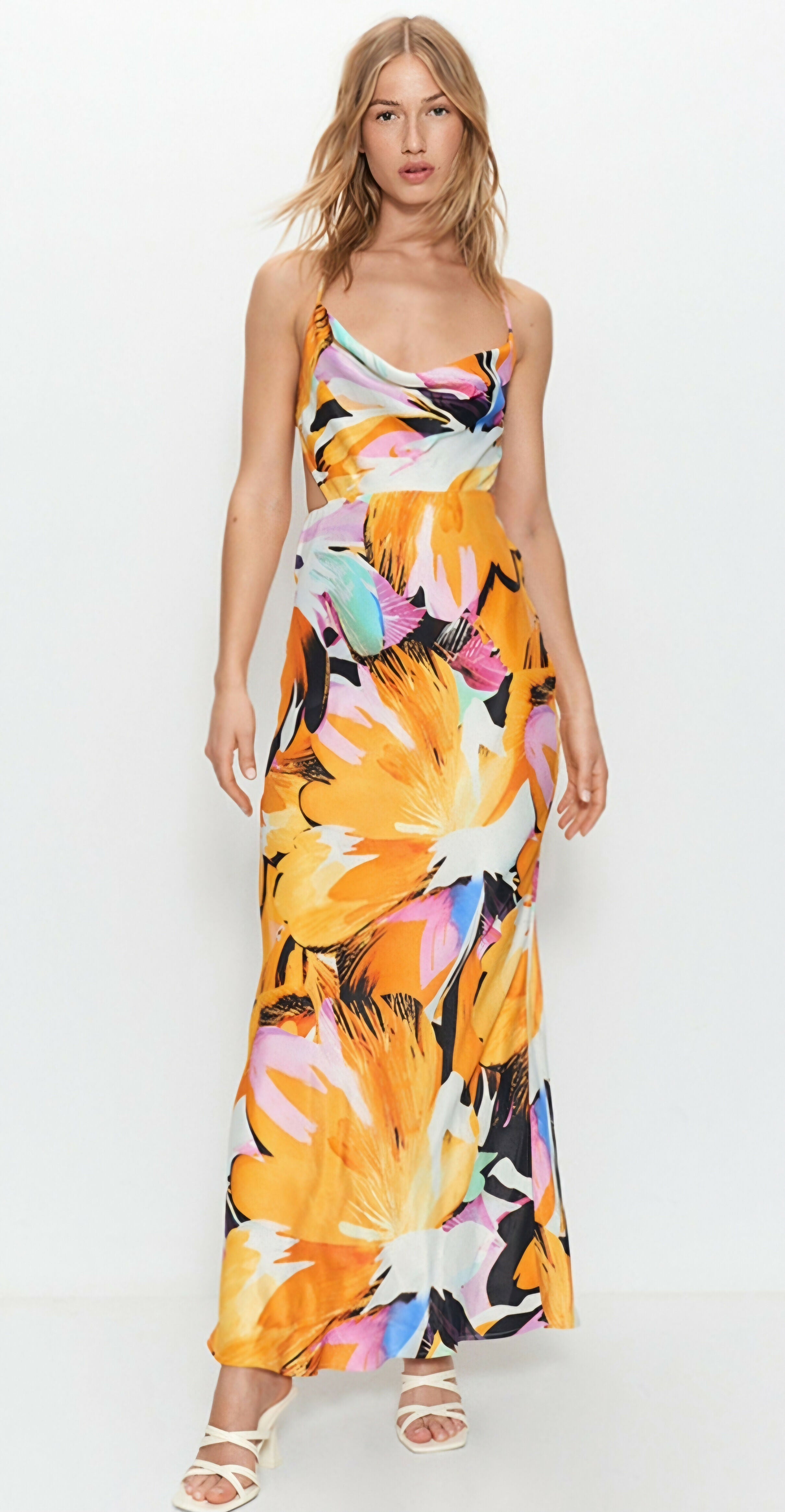 Endless Shop Premium Satin Floral Print Strappy Back Maxi Dress by Warehouse UAE s Top Resale Rental Platform