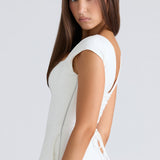 Raisa Square Neck Twill Midi Dress