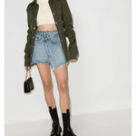 Rap Asymmetric Denim Mini Skirt - Endless - UAE Rental and Resale for Women's Fashion