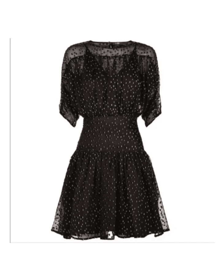 Rawson Black Polka-Dot Chiffon Dress - Endless - UAE Rental and Resale for Women's Fashion