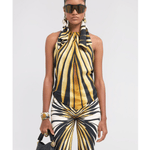 Ray Of Gold Print Silk Top Scarf - Endless - UAE Rental and Resale for Women's Fashion