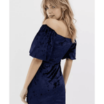 Reclaimed Vintage Inspired Velvet Mini Dress With Ruching And Puff Sleeve - Endless - UAE Rental and Resale for Women's Fashion