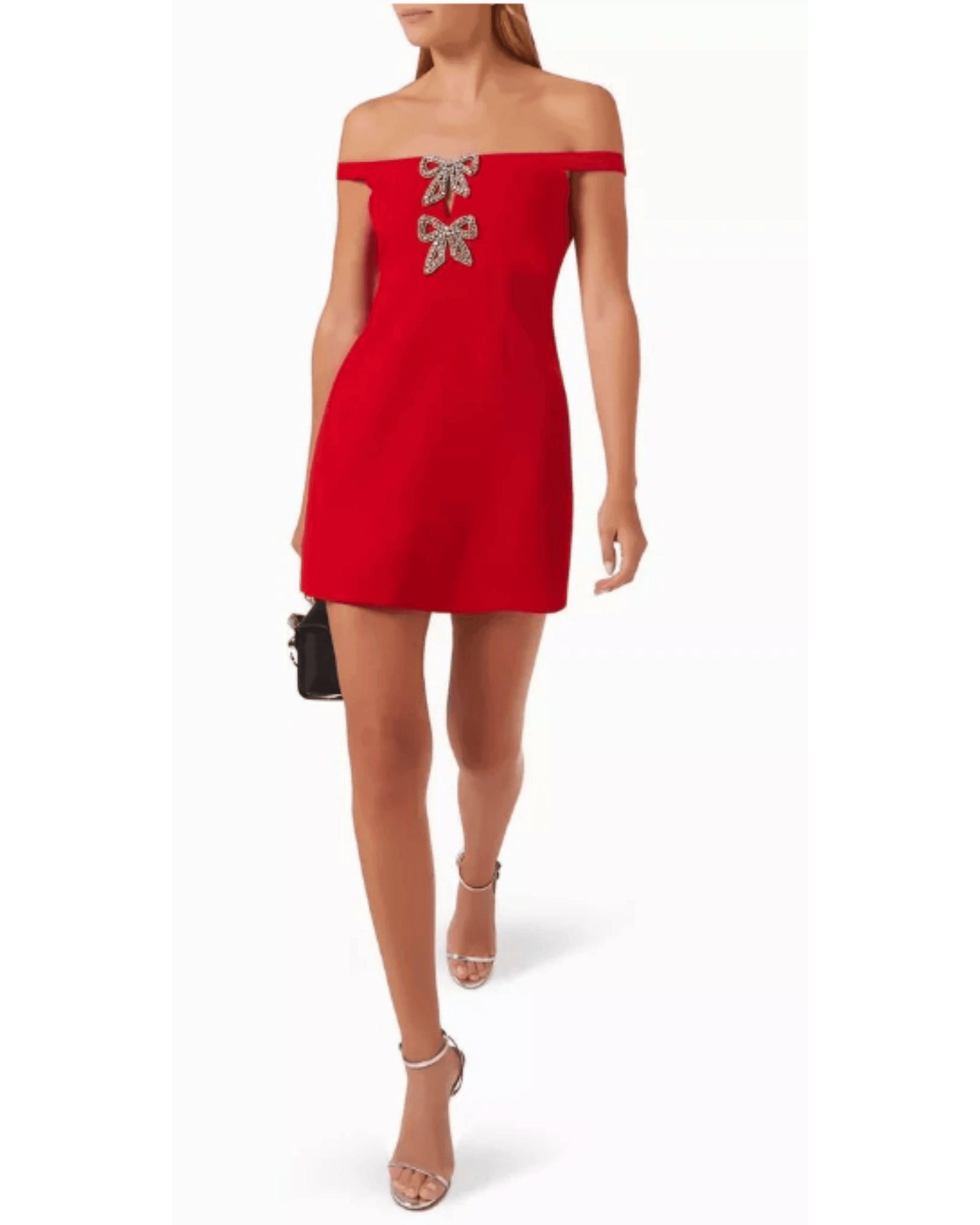 Red Embellished Bow Mini Dress - Endless - UAE Rental and Resale for Women's Fashion