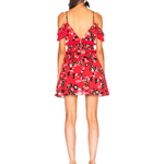Red Floral Printed Crepe Ruffled Mini Dress - Endless - UAE Rental and Resale for Women's Fashion