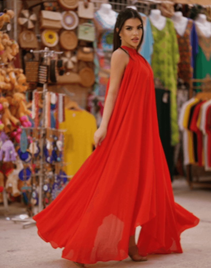 Red Halter Maxi Dress - Endless - UAE Rental and Resale for Women's Fashion