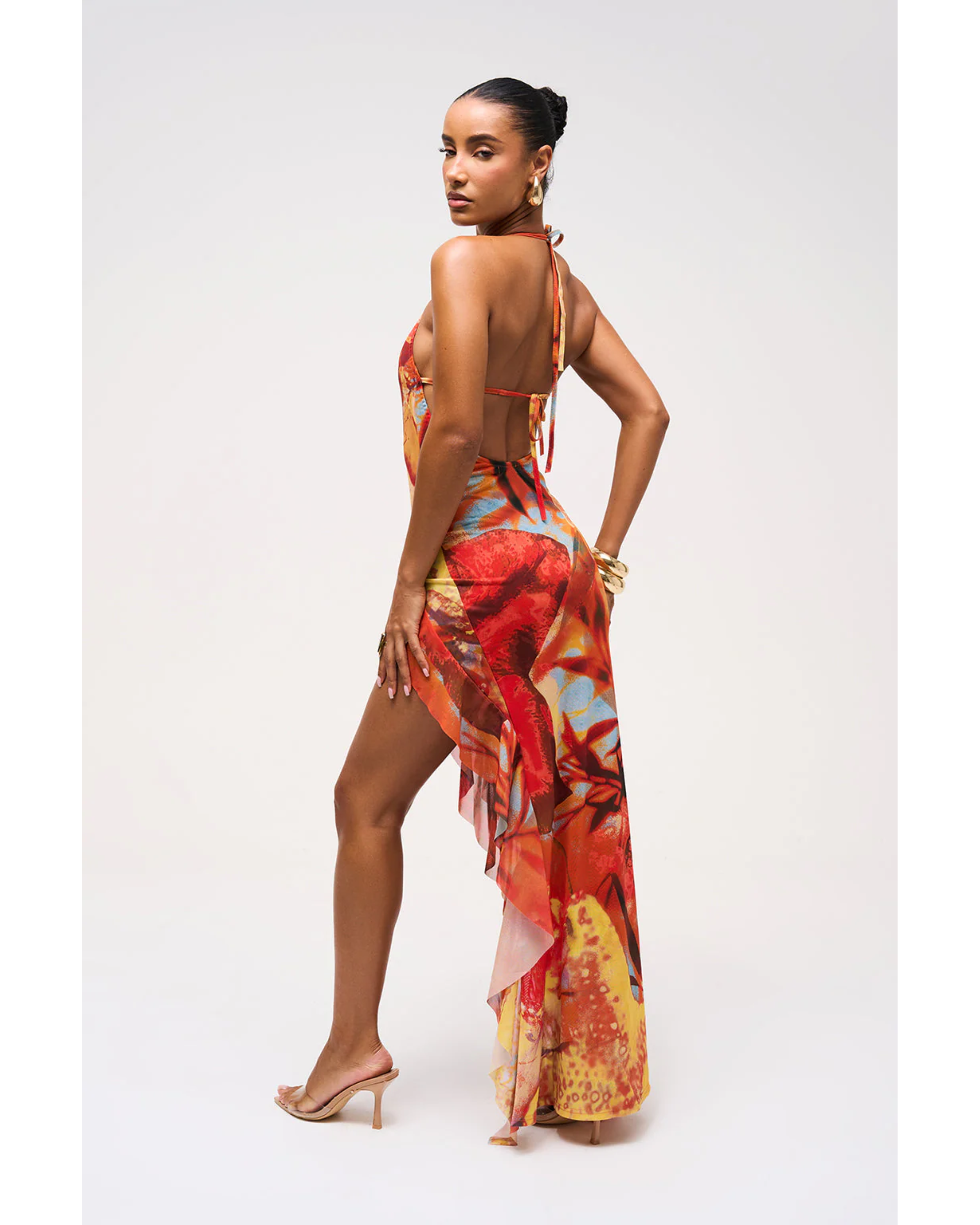 Reef Ruffle Detail Asymetric Dress - Endless - UAE Rental and Resale for Women's Fashion