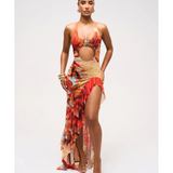 Reef Ruffle Detail Asymetric Dress - Endless - UAE Rental and Resale for Women's Fashion
