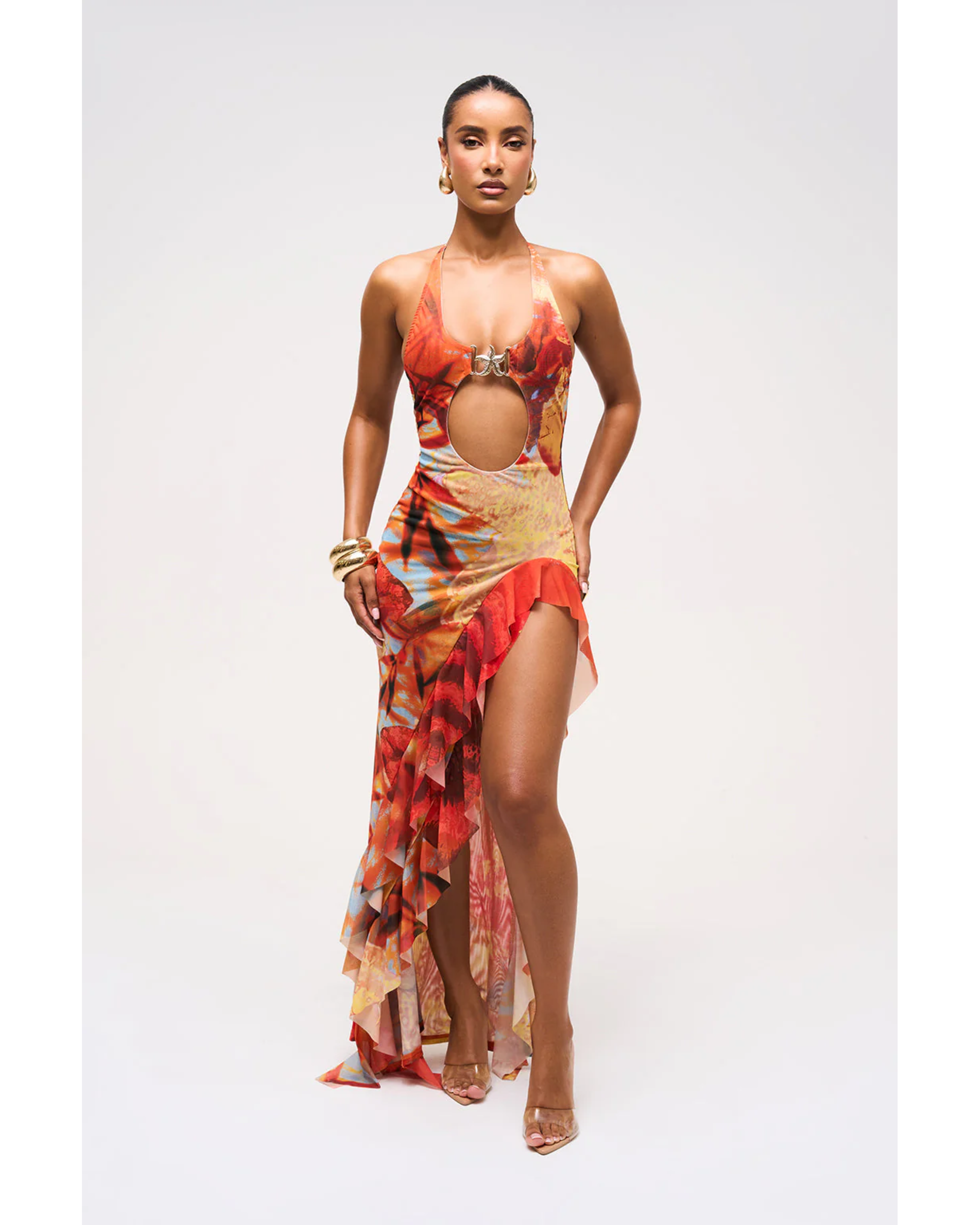 Reef Ruffle Detail Asymetric Dress - Endless - UAE Rental and Resale for Women's Fashion