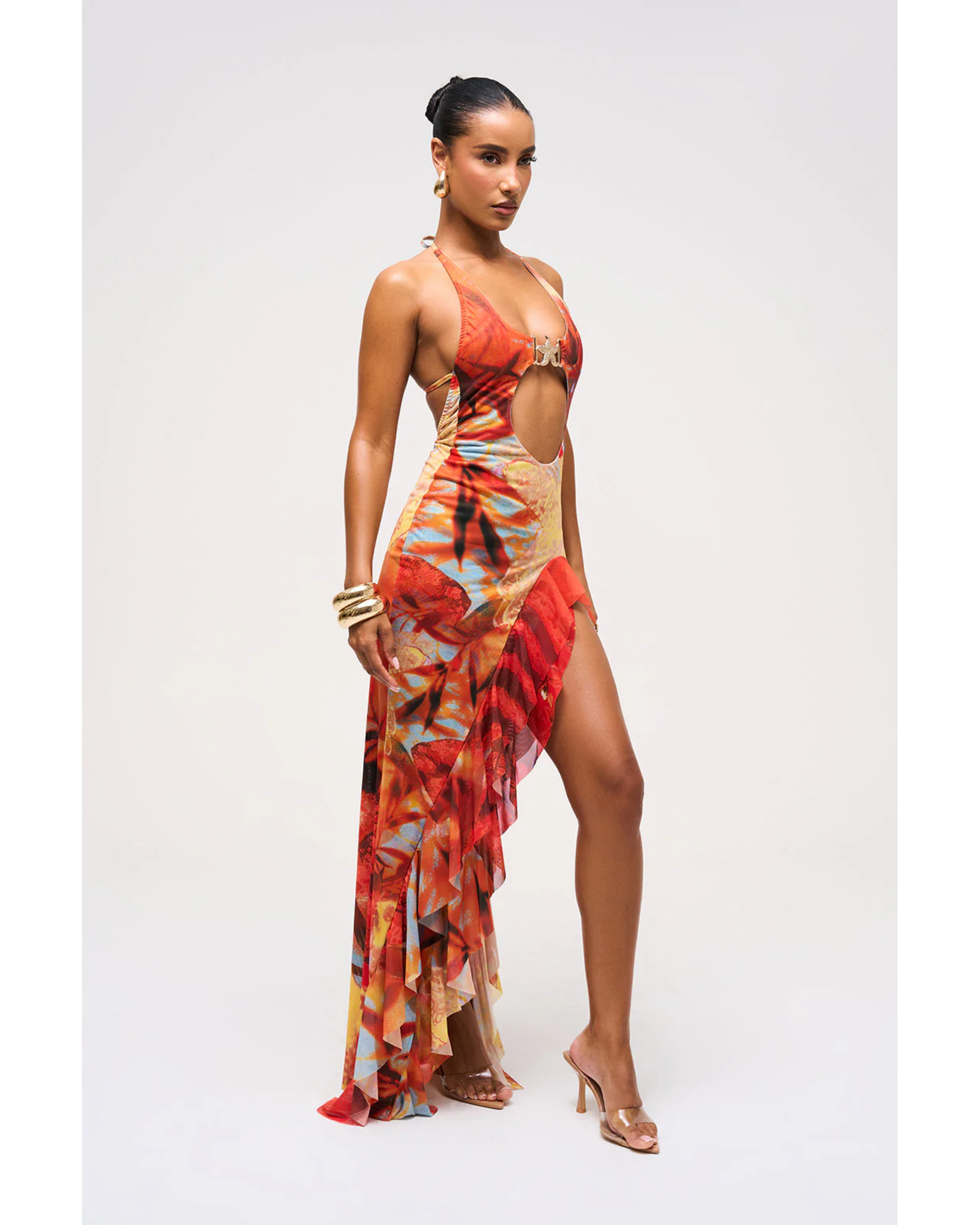 Reef Ruffle Detail Asymetric Dress - Endless - UAE Rental and Resale for Women's Fashion