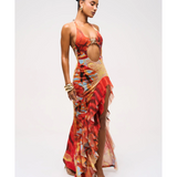 Reef Ruffle Detail Asymetric Dress - Endless - UAE Rental and Resale for Women's Fashion