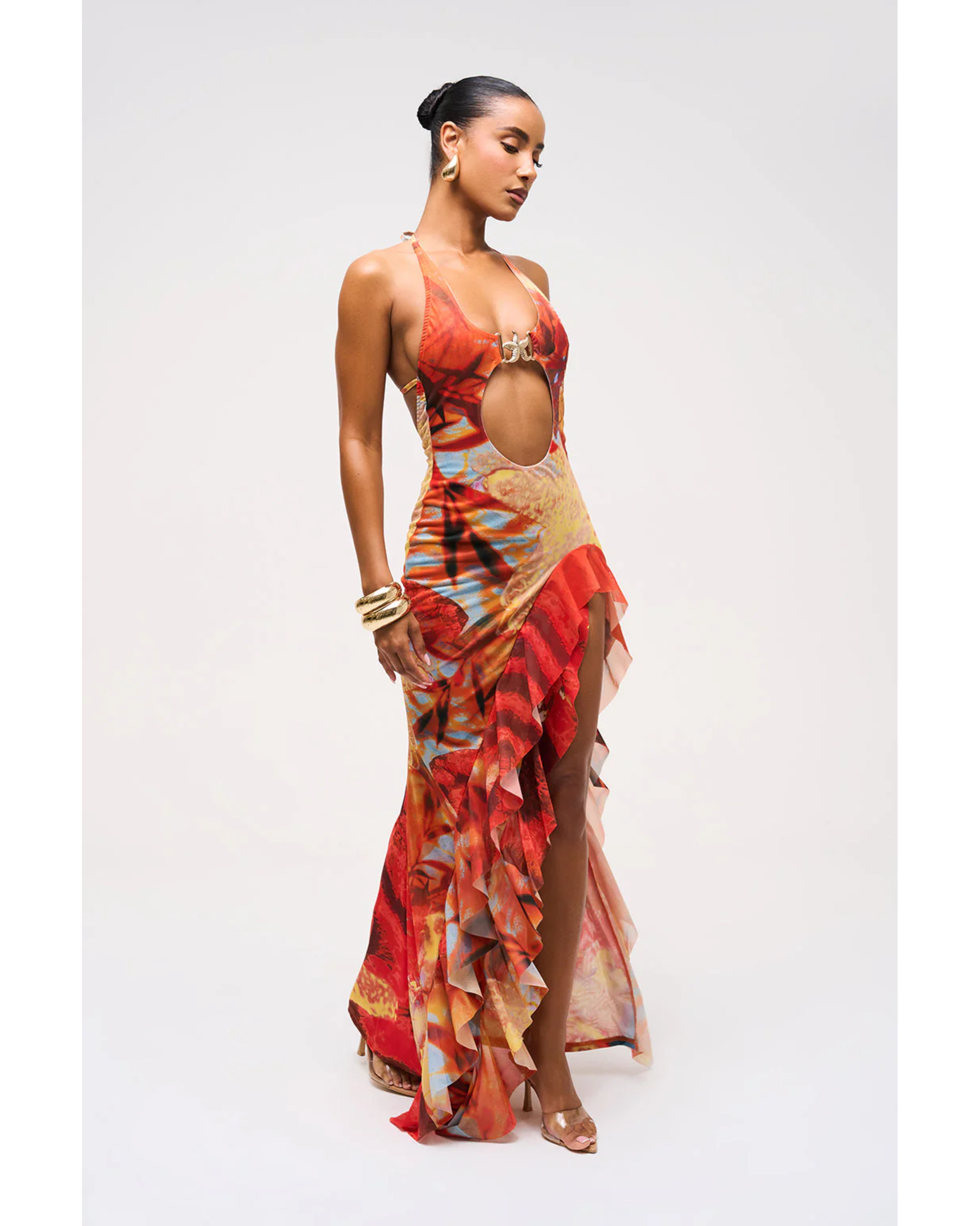 Reef Ruffle Detail Asymetric Dress - Endless - UAE Rental and Resale for Women's Fashion