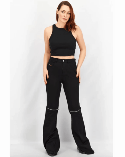 Regular Fit Solid Wide Leg Pants - Endless