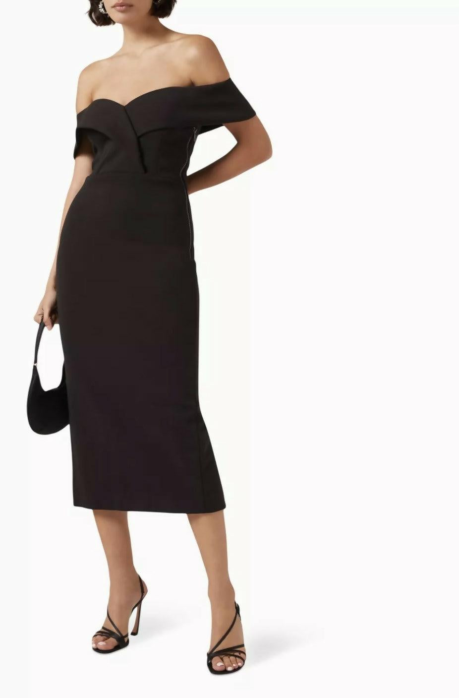 Revival Off Shoulder Midi Dress - Endless - UAE Rental and Resale for Women's Fashion