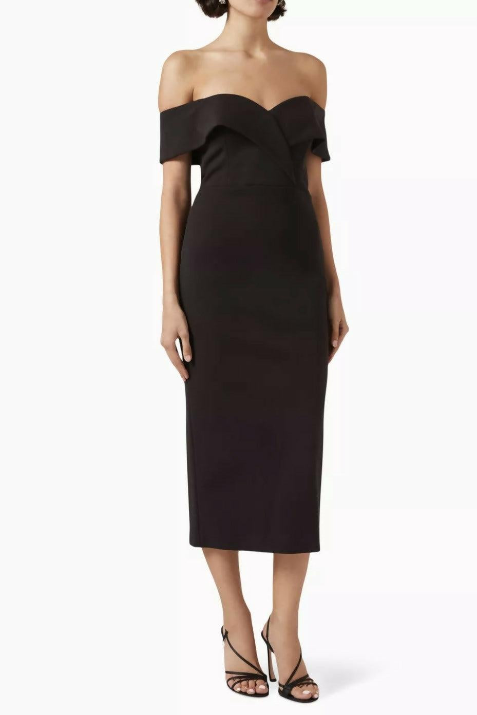 Revival Off Shoulder Midi Dress - Endless - UAE Rental and Resale for Women's Fashion