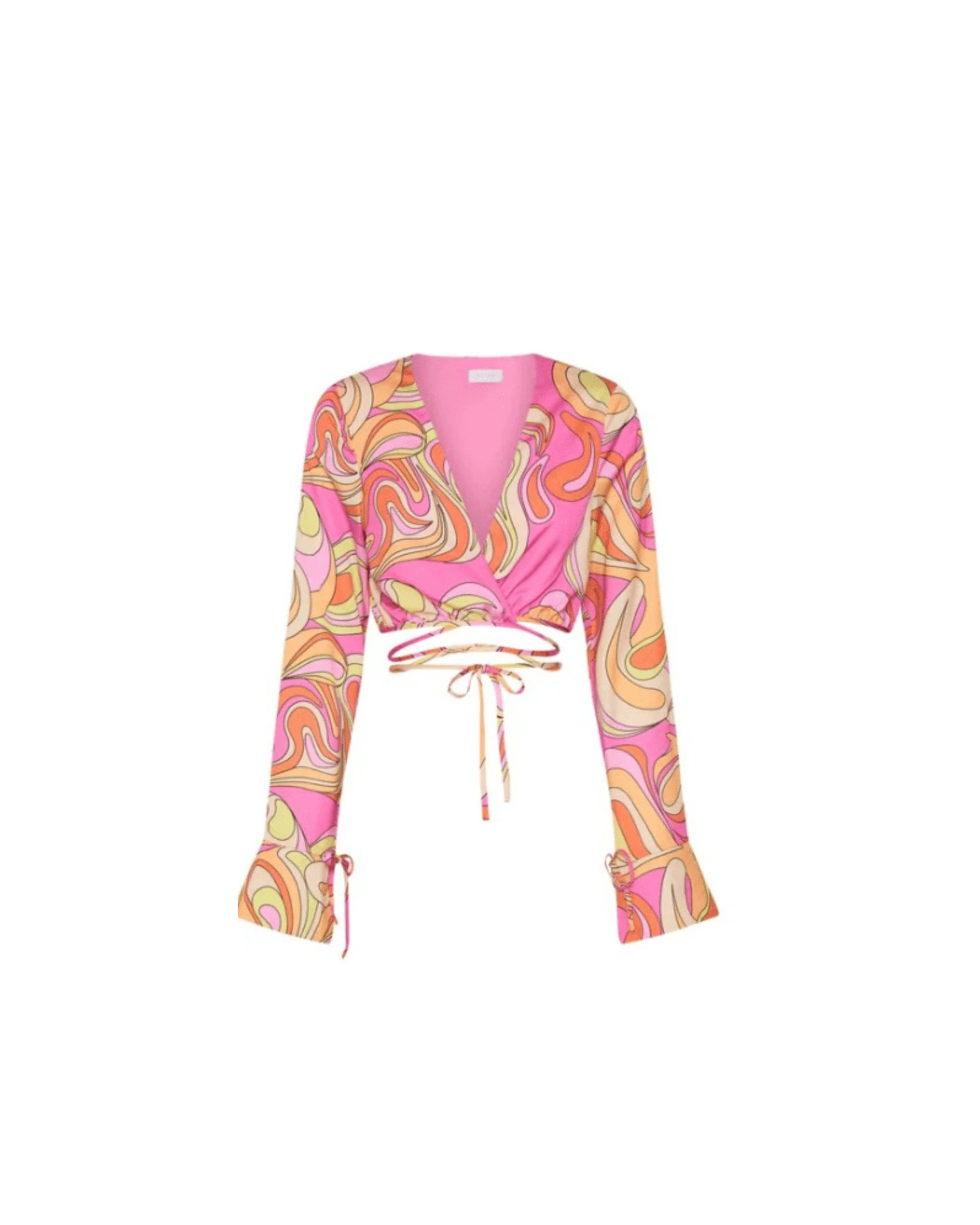 Rheanna Wrap Around Cropped Shirt - Endless - UAE Rental and Resale for Women's Fashion