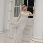 Ridge lace wedding dress with long sleeves and open back — JESSICA COUTURE | Endless UAE