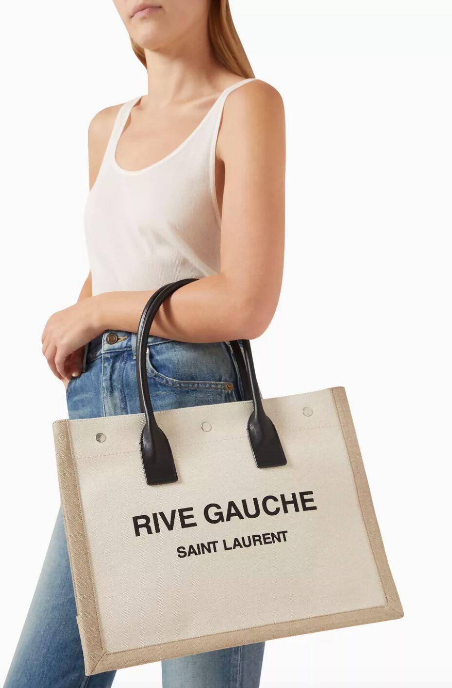 Rive Gauche Tote Bag in Linen & Leather - Endless