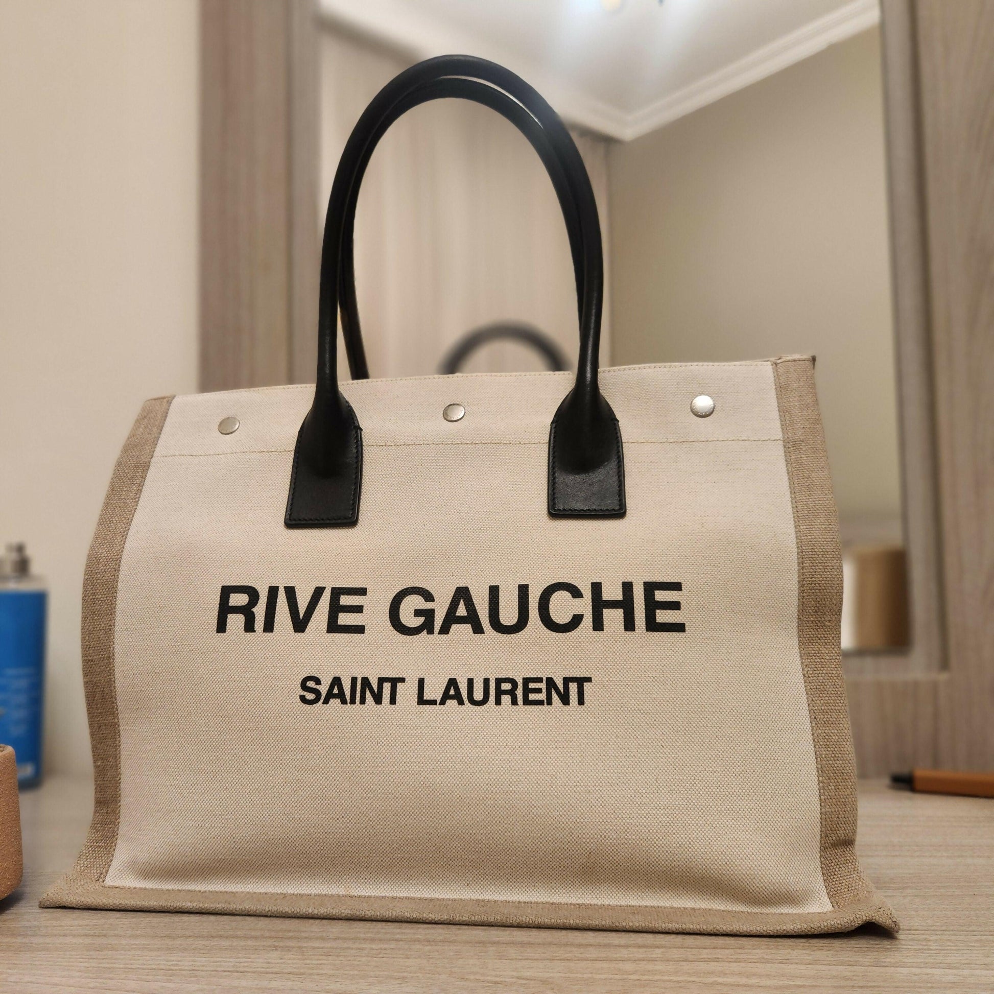 Rive Gauche Tote Bag in Linen & Leather - Endless