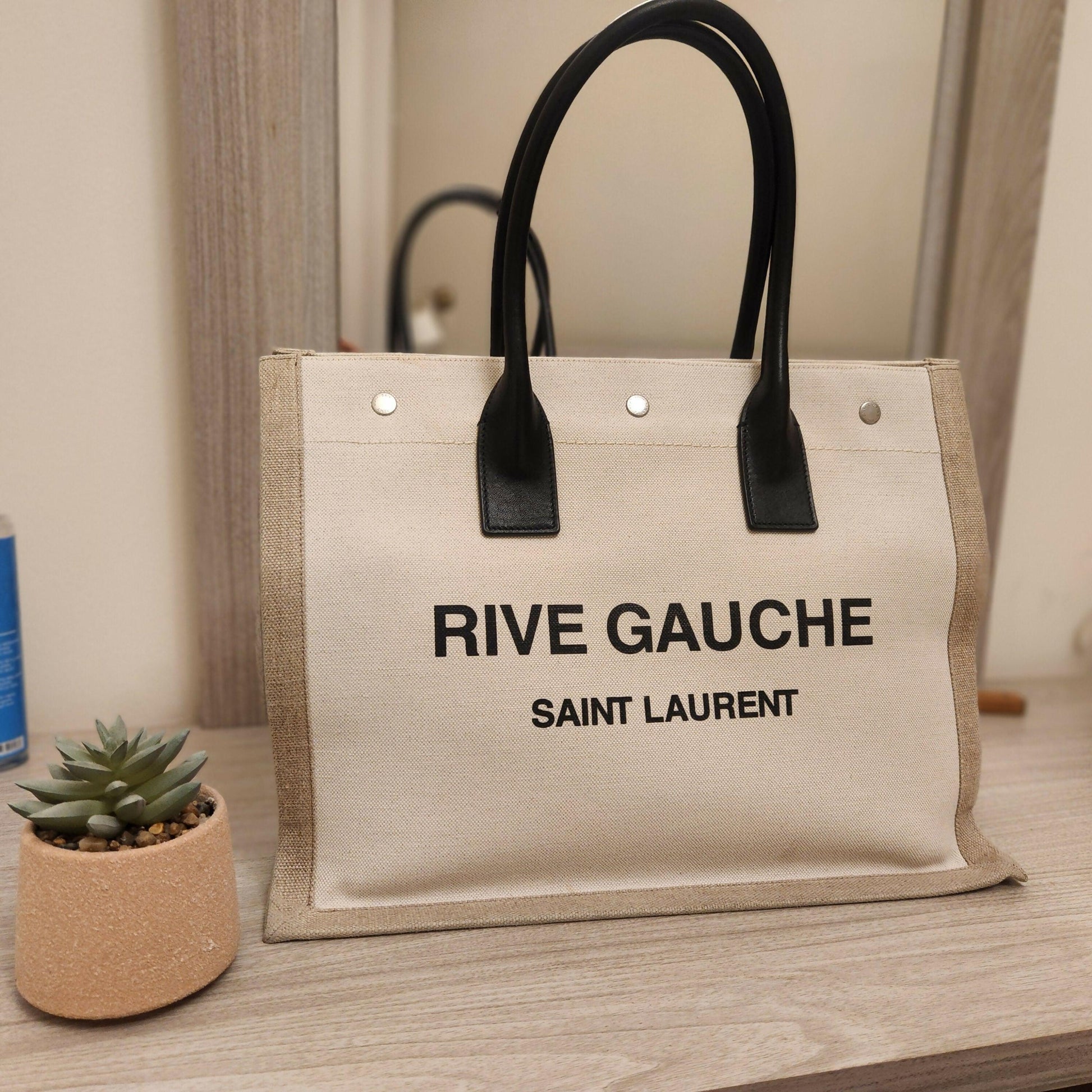 Rive Gauche Tote Bag in Linen & Leather - Endless