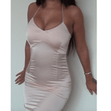 Riya Satin Halter Neck Dress - Endless - UAE Rental and Resale for Women's Fashion