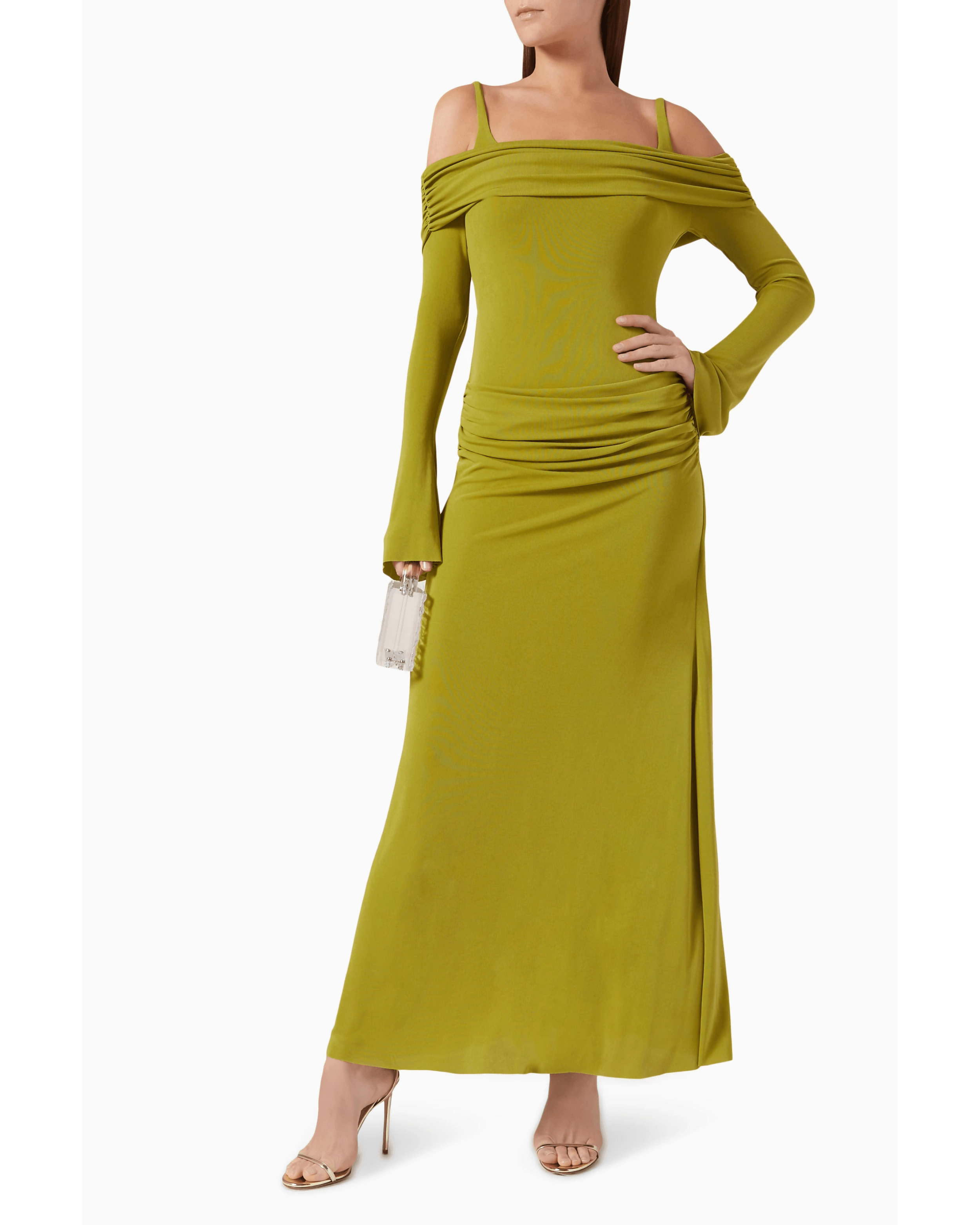 Rosa Draped Maxi Dress In Green - Endless - UAE Rental and Resale for Women's Fashion