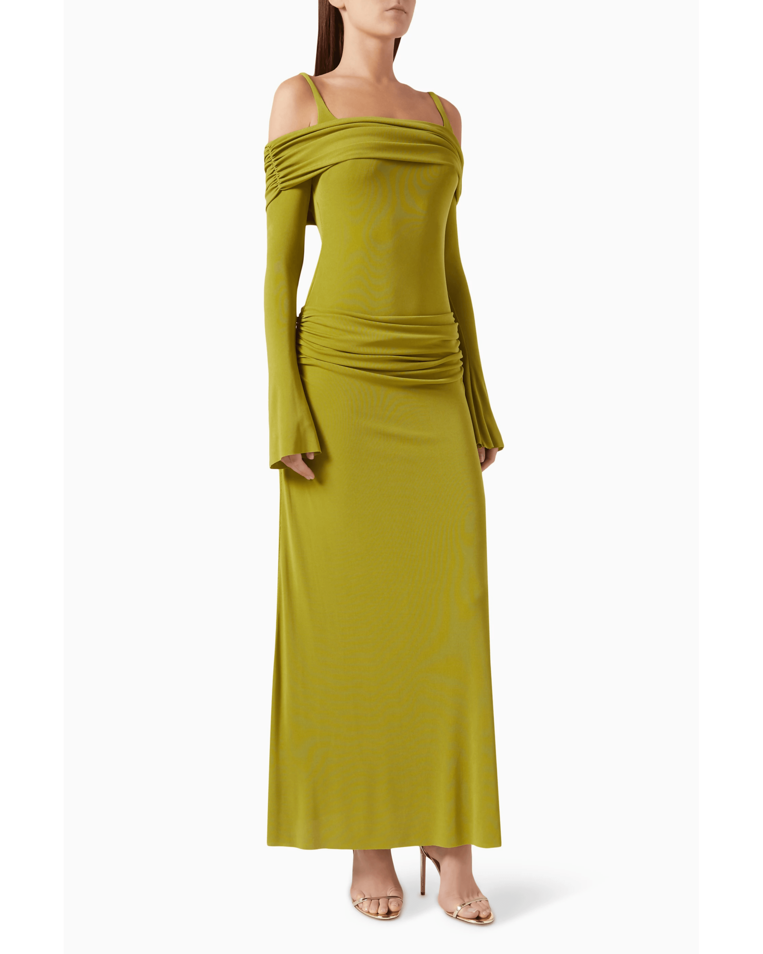 Rosa Draped Maxi Dress In Green - Endless - UAE Rental and Resale for Women's Fashion